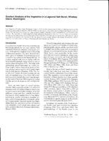 Gradient analysis of the vegetation in a lagoonal salt marsh, Whidbey Island, Washington