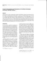 Trends in temperature and precipitation in the Pacific Northwest during the twentieth century