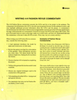 Writing 4-H fashion revue commentary