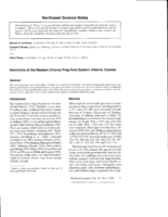 Helminths of the western chorus frog from Eastern Alberta, Canada