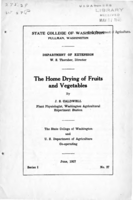 The home drying of fruits and vegetables