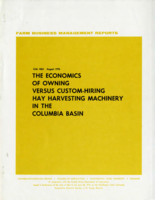 The economics of owning versus custom-hiring hay harvesting machinery in the Columbia basin