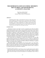 The Representation of Ethnic Minority Men in Print Advertisements: A Content Analysis