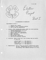 Electric project unit 1: An introduction to electricity