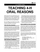 Teaching 4-H Oral Reasons