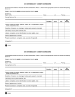 4-H Entomology Exhibit Score Card
