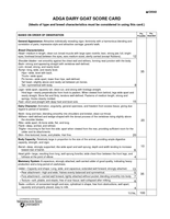 ADGA Dairy Goat Score Card