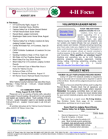 WSU Yakima County Extension 4-H Focus, August 2016
