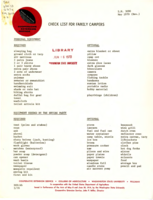 Check list for family campers