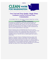 Your Yard and Water Quality: Simple Things Gardeners Can Do To Prevent Water Contamination