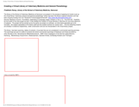 Creating a virtual library of veterinary medicine and general parasitology