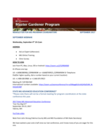 Master Gardener Program Newsletter, September 2017