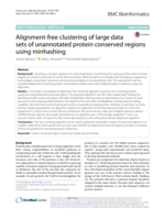 Alignment-free clustering of large datasets of unannotated protein conserved regions using minhashing