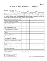 4-H Clothing Exhibit Scorecard