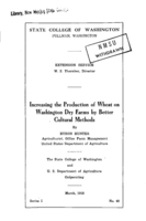Increasing the production of wheat on Washington dry farms by better cultural methods