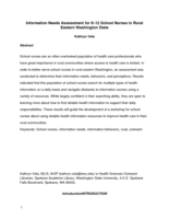 Information Needs Assessment for K-12 School Nurses in Rural Eastern Washington State