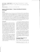 Colours of Natural Waters:  1. Factors Controlling the Dominant  Wavelengh