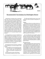 Recommended vaccinations for Washington horses