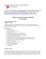 Puget Sound Extension Forestry E-Newsletter, August/September 2009