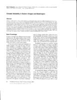 Climatic variability in Eastern Oregon and Washington