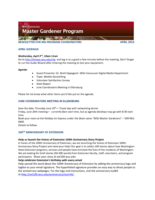 Master Gardener Program Newsletter, April 2014