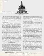 1977 agricultural and food issues. Special commodity programs