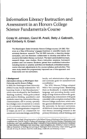 Information Literacy Instruction and Assessment in an Honors College Science Fundamentals Course