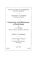 Construction and maintenance of earth roads