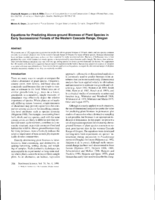 Equations for predicting above-ground biomass of plant species in early successional forests of the western Cascade Range, Oregon