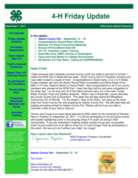 4-H Friday Update, September 1, 2017