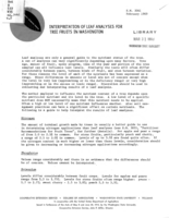 Interpretation of leaf analyses for tree fruits in Washington