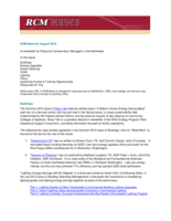 RCM News, August 2013