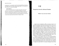 Perspectives from the Advanced Seminar