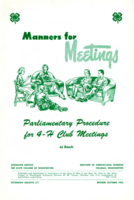 Manners for meetings: parliamentary procedure for 4-H club meetings