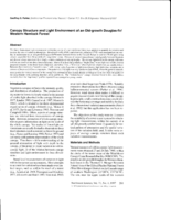 Canopy structure and light environment of an old-growth Douglas-fir/Western hemlock forest