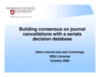 Building consensus on journal cancellations with a serials decision database
