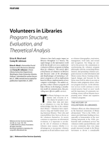 Volunteers in Libraries: Program Structure, Evaluation, and Theoretical Analysis