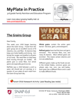 MyPlate in Practice: Lesson 3 (Grains)