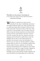 The Servant-Leader in the Library: A Case Study and a Journey Towards Self-Transcendence