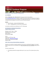 Master Gardener Program Newsletter, June 2015