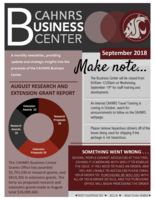 CAHNRS Business Center Newsletter, September 2018