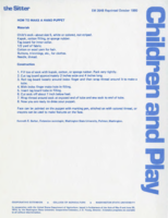 The sitter: Children and play - how to make a hand puppet