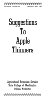 Suggestions to apple thinners
