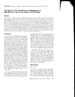 The Status of Fish Populations and Management of High Mountain Lakes in the Western United States