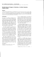 Rainfall Induced Changes in Chemistry of a British Columbia Coastal Stream