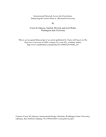 Instructional Outreach Across the Curriculum: Enhancing the Liaison Role at a Research University