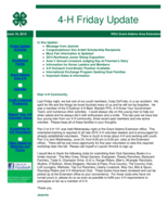 4-H Friday Update, June 19, 2015