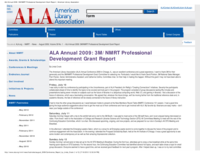 ALA Annual 2009: 3M/NMRT Professional Development Grant Report