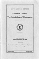 Sixth annual report of the Extension Service of the State College of Washington : for the year ending December 1st, 1920