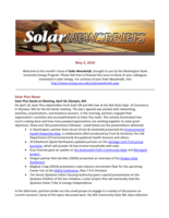 Solar Newsbriefs, May 2, 2019
